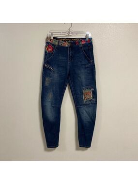 Desigual Jeans Women's Size 26 Blue Pakaian Jadi Wanita Slim Barrel Jeans